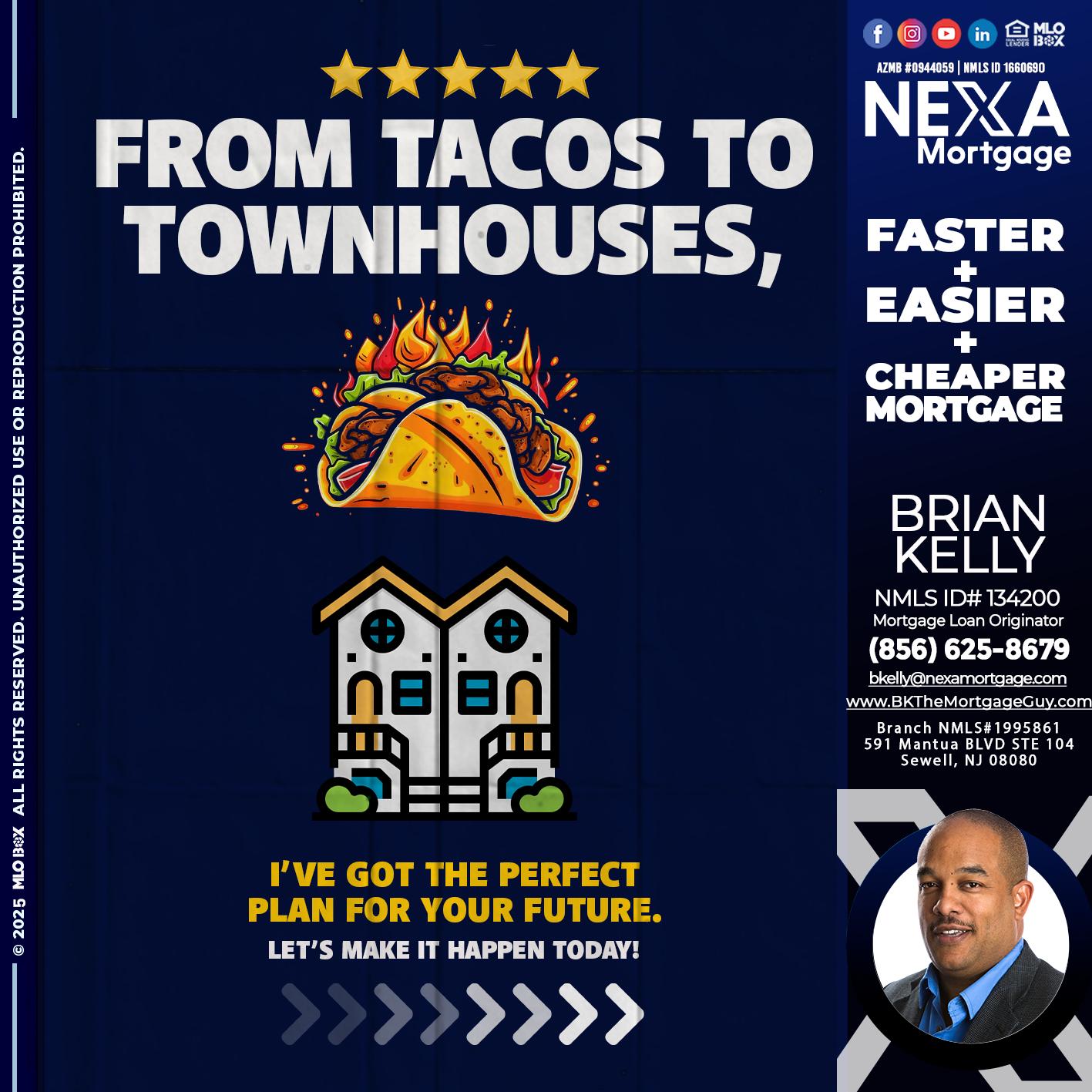 from tacos to townhomes - Brian S. Kelly -Loan Officer