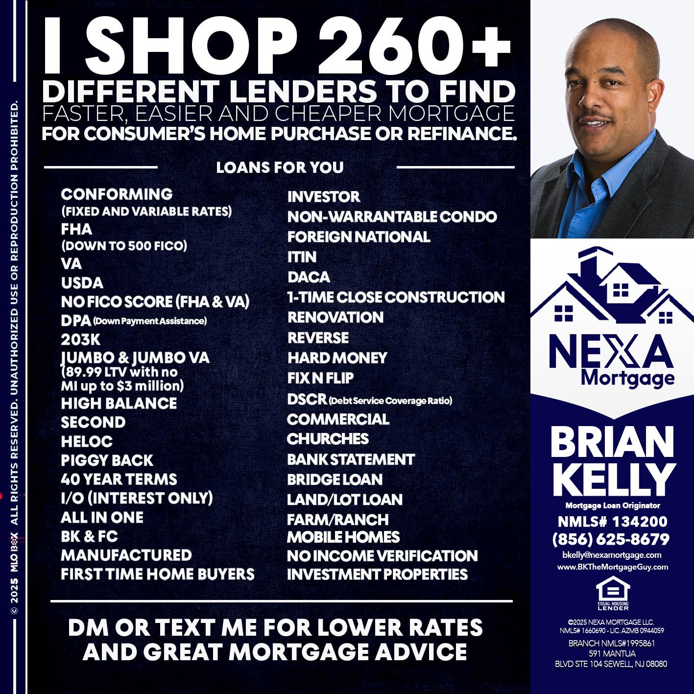 I SHOP +260 - Brian S. Kelly -Loan Officer