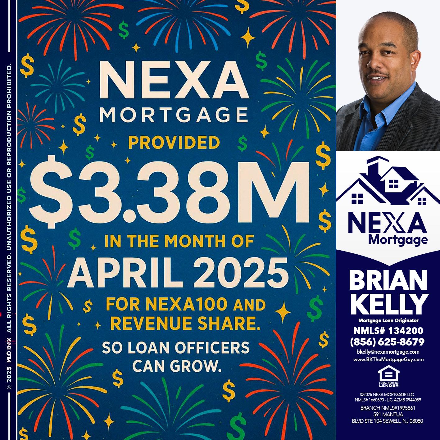 $3.38M - Brian S. Kelly -Loan Officer