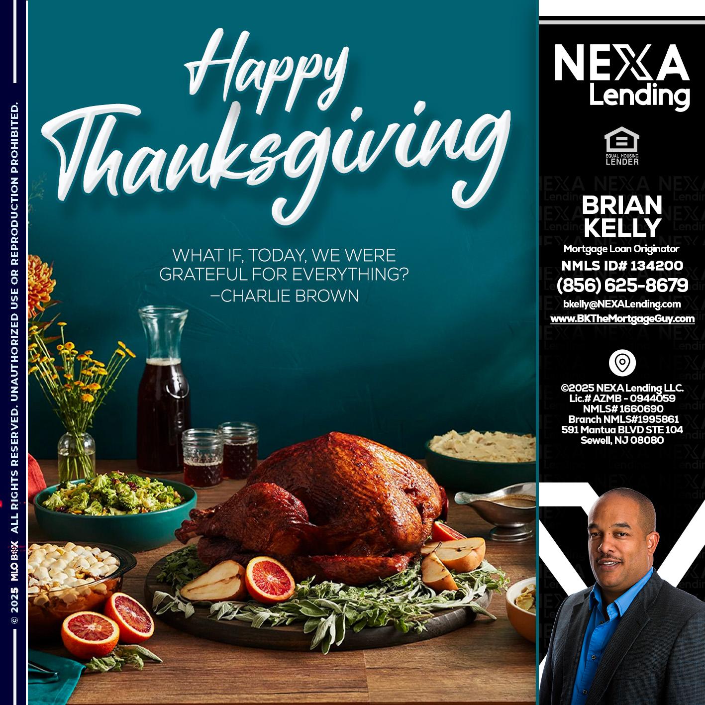 happy Thanksgiving - Brian S. Kelly -Loan Officer