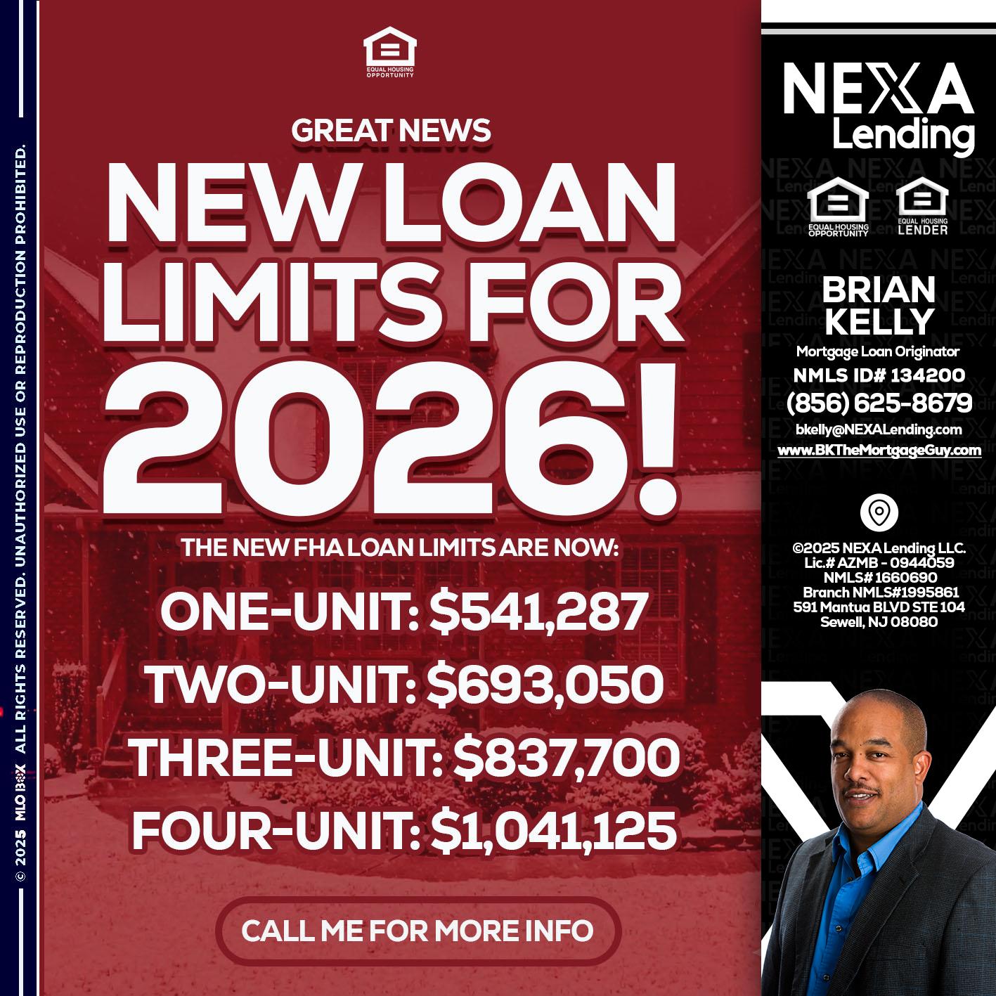 loan limits - Brian S. Kelly -Loan Officer