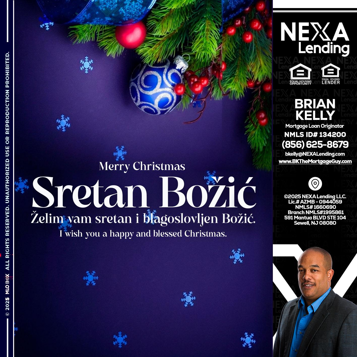 Sretan Božić - Brian S. Kelly -Loan Officer