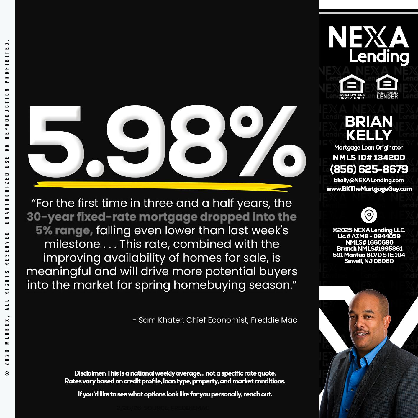 5.98% - Brian S. Kelly -Loan Officer