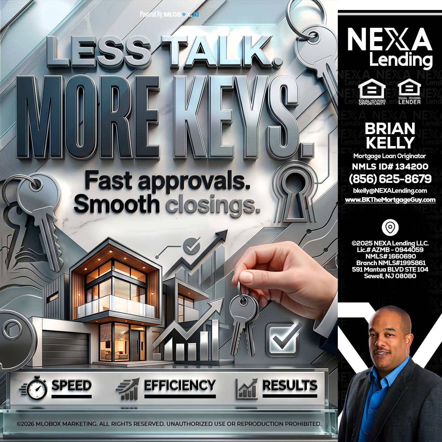 LESS TALK, MORE KEYS! - Brian S. Kelly -Loan Officer
